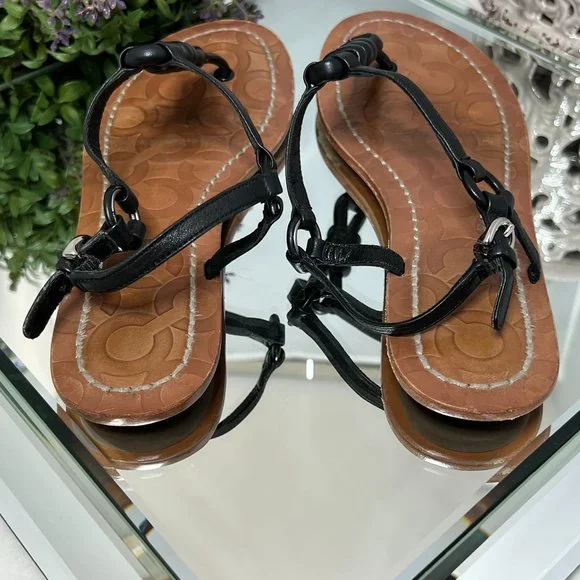 Coach Sawyer Leather Slingback Sandals - Picture 8 of 9